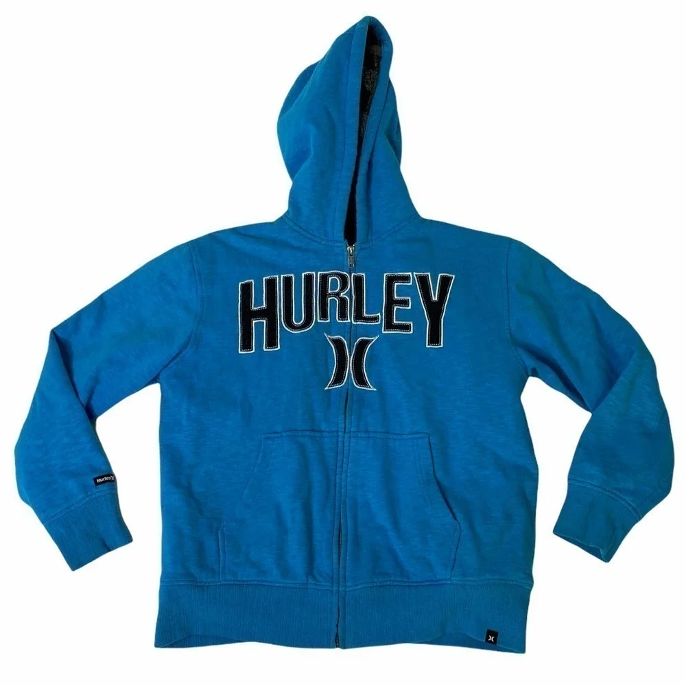 HURLEY Blue Plush Lined Full Zip Sweatshirt